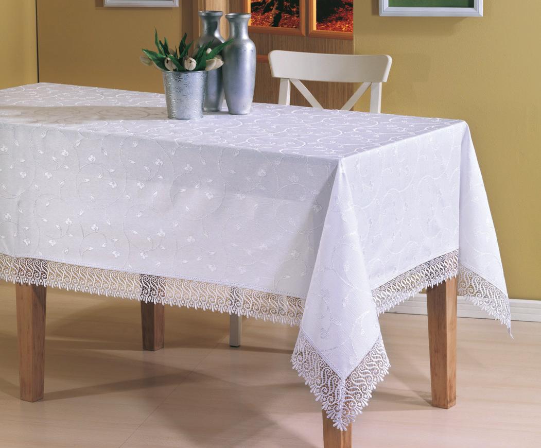 Белая водоотталкивающая скатерть