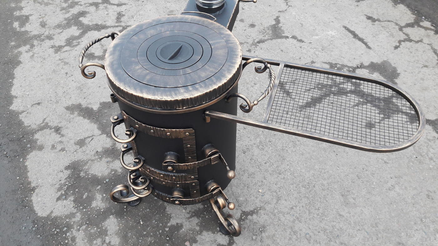 Чугунная плита с печкой