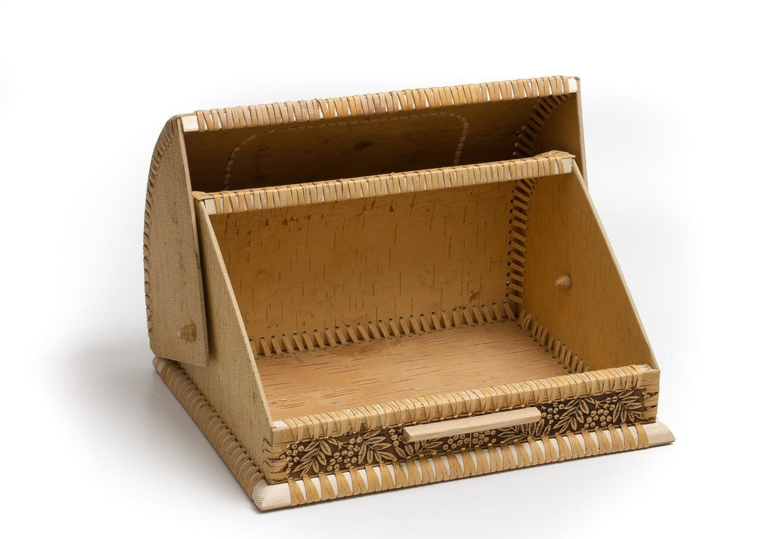 Открытая хлебница из бересты