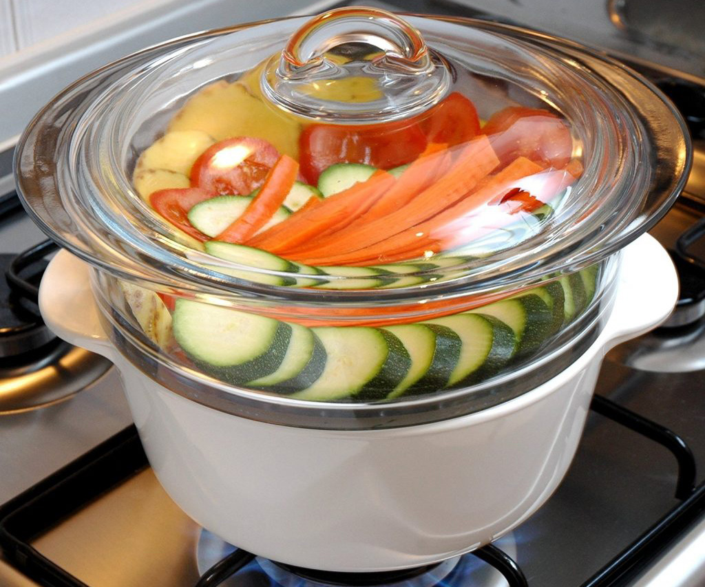 Кастрюля-пароварка стеклянная