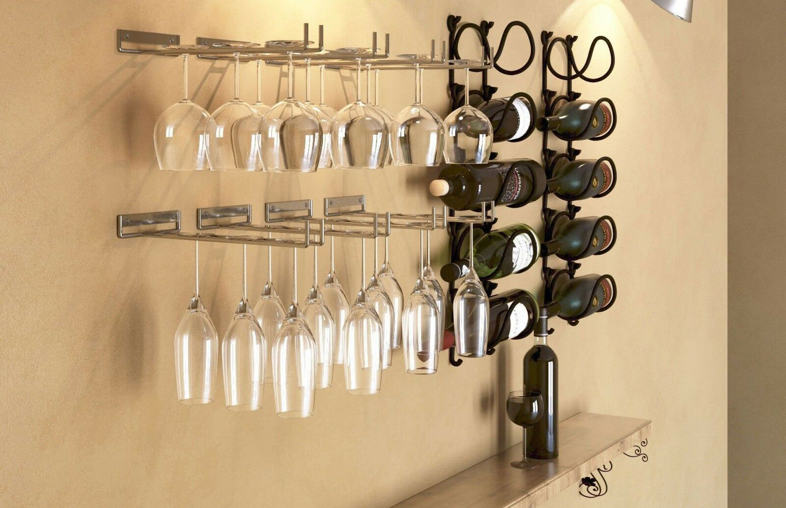 Настенный рейлинг для бокалов