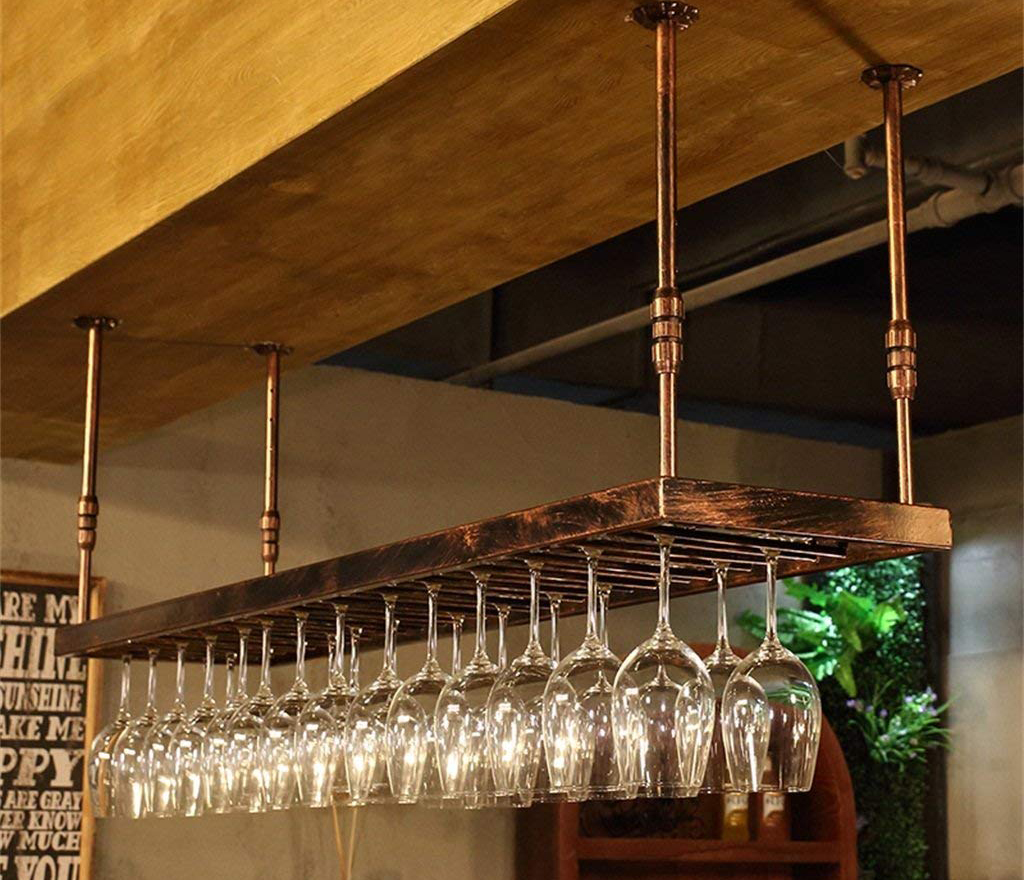 Полка для бокалов над барной стойкой