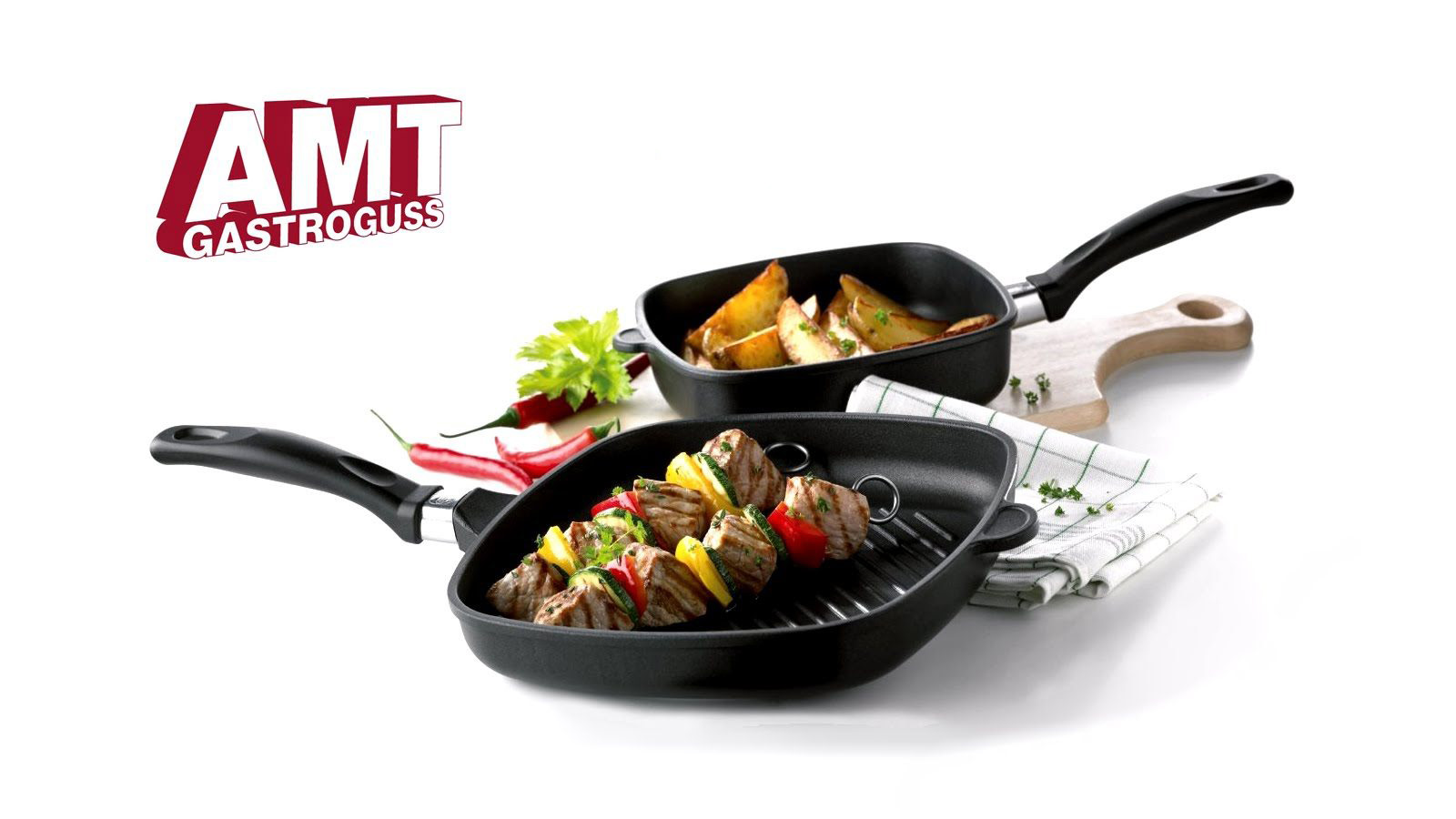 Сковородки AMT Gastroguss с едой